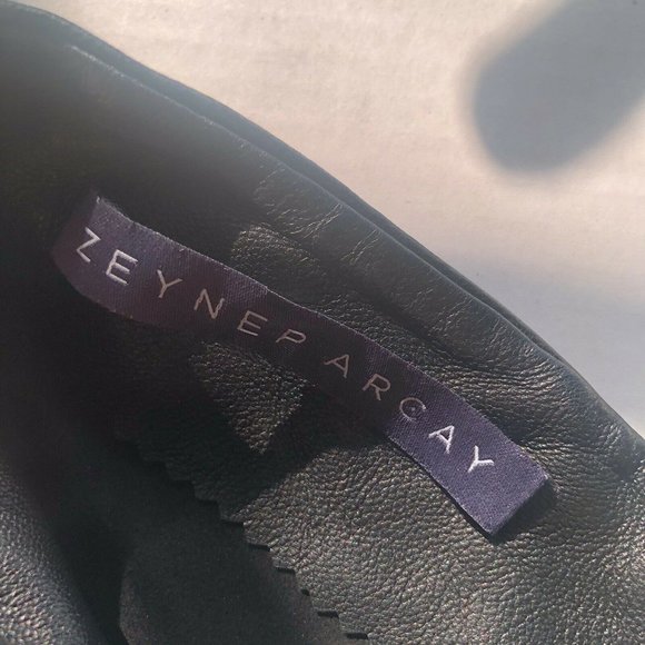 Zeynep Arcay Mini Dress One Shoulder Leather Black - Picture 5 of 8